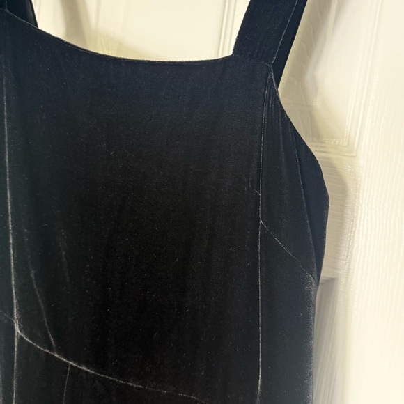 Madewell Crushed Velvet Wide Leg Cropped Jumpsuit – Black –‎ Size 12 - Picture 6 of 9